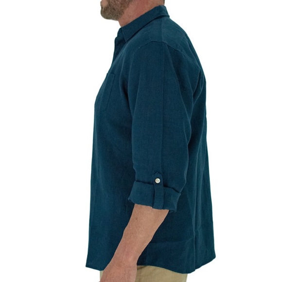 100% Linen Shirt - Short Fin Resort Wear - Picture 4 of 15